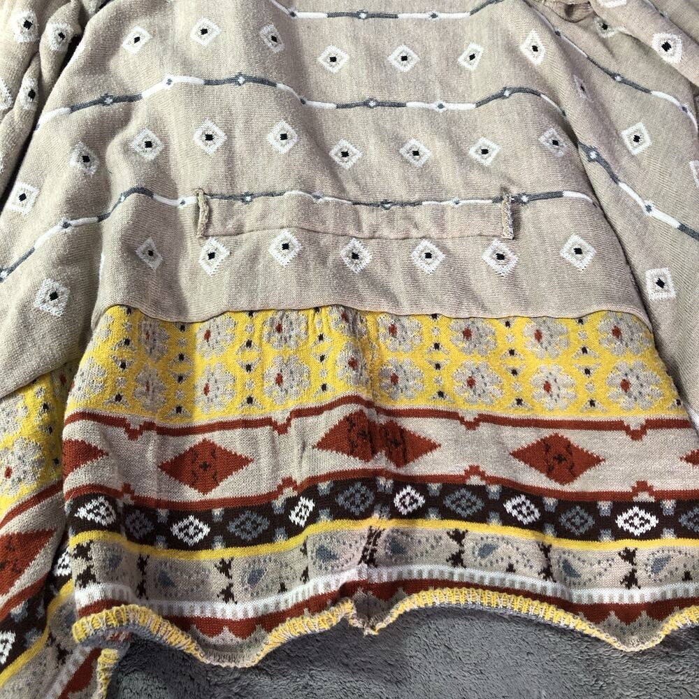 Anthropologie Freeway Open Front Draped Cardigan Womens Size M Aztec Bohemian - Picture 6 of 9